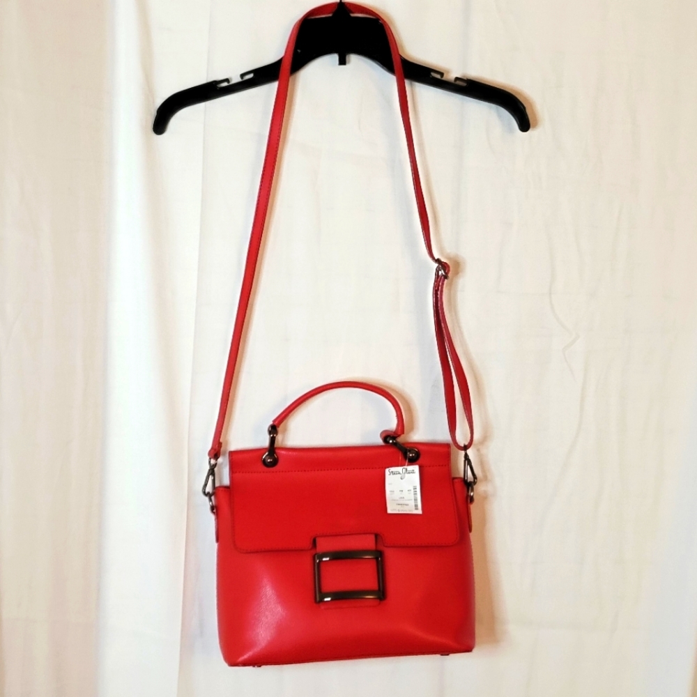 PERSAMAN red leather crossbody bag NWT